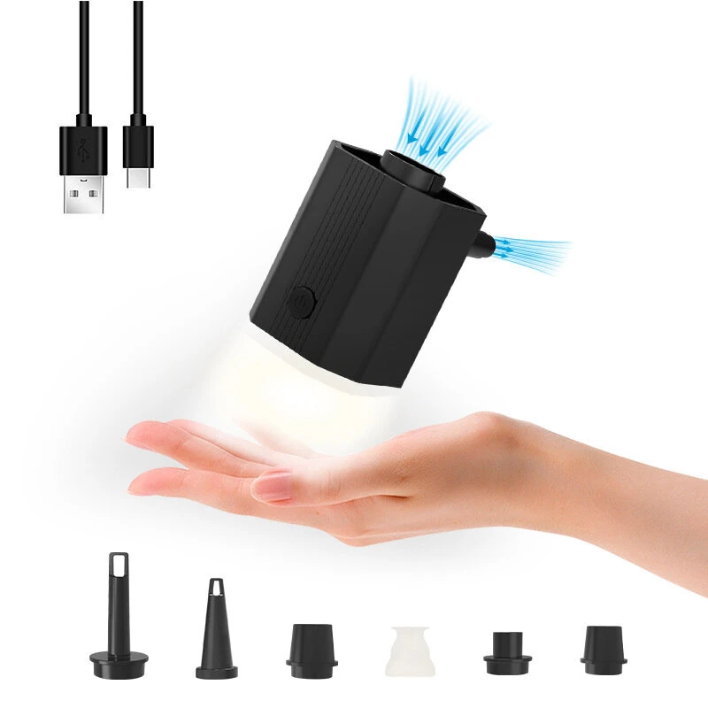 Portable Mini USB Inflator Pump for Air Mattress with LED Light Built-in Lithium Battery Vacuuming and Illuminating Outdoor Inflatable Pump (image for) Portable Mini USB Inflator Pump for Air Mattress with LED Light Built-in Lithium Battery Vacuuming and Illuminating Outdoor Inflatable Pump